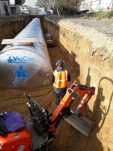 pose d'une cuve de 320 m3