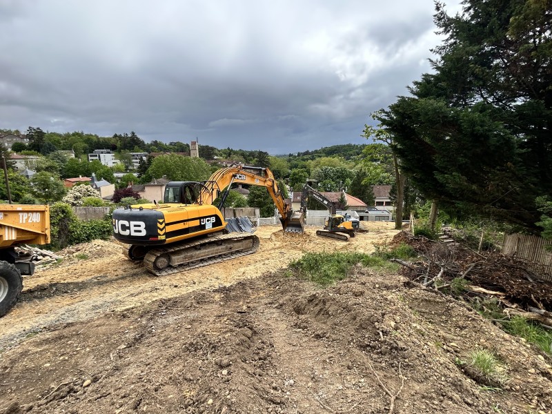 Terrassement pour la construction d'une maison individuelle dans le RHONE.