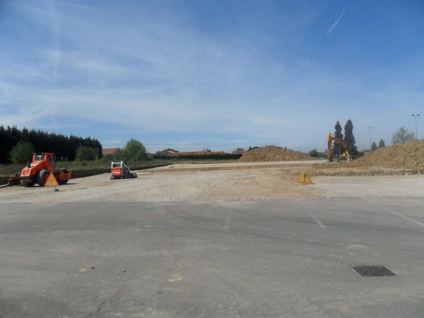 Mise en place du gravier